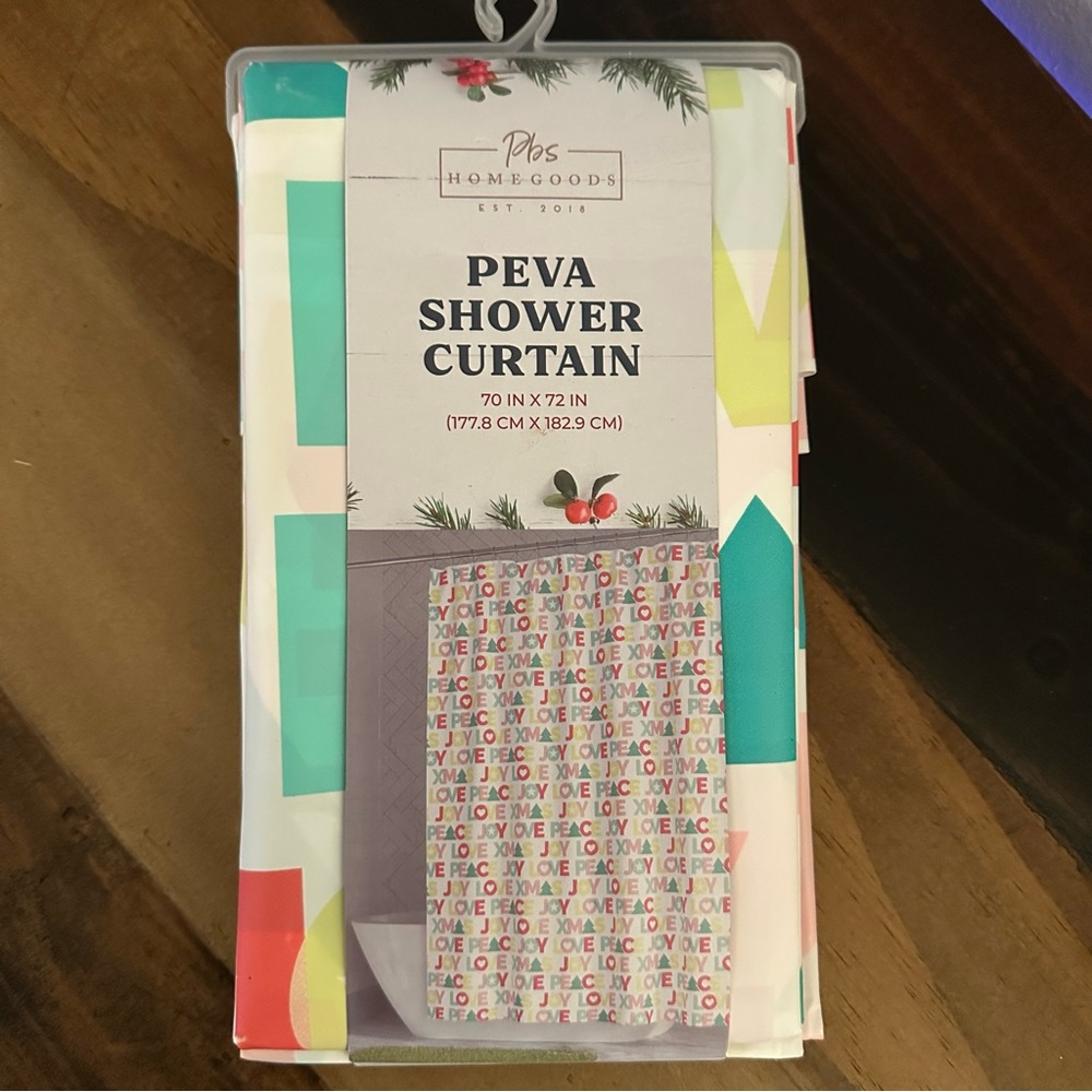 Christmas Themed PEVA Shower Curtain